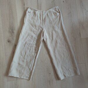 Eileen Fisher Cropped Capri Linen Pants Small